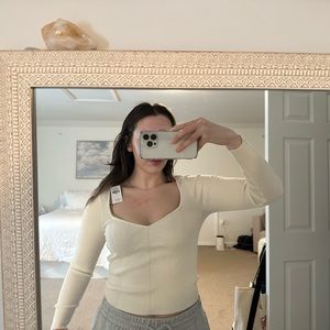 Abercrombie sweetheart ribbed sweater NWT